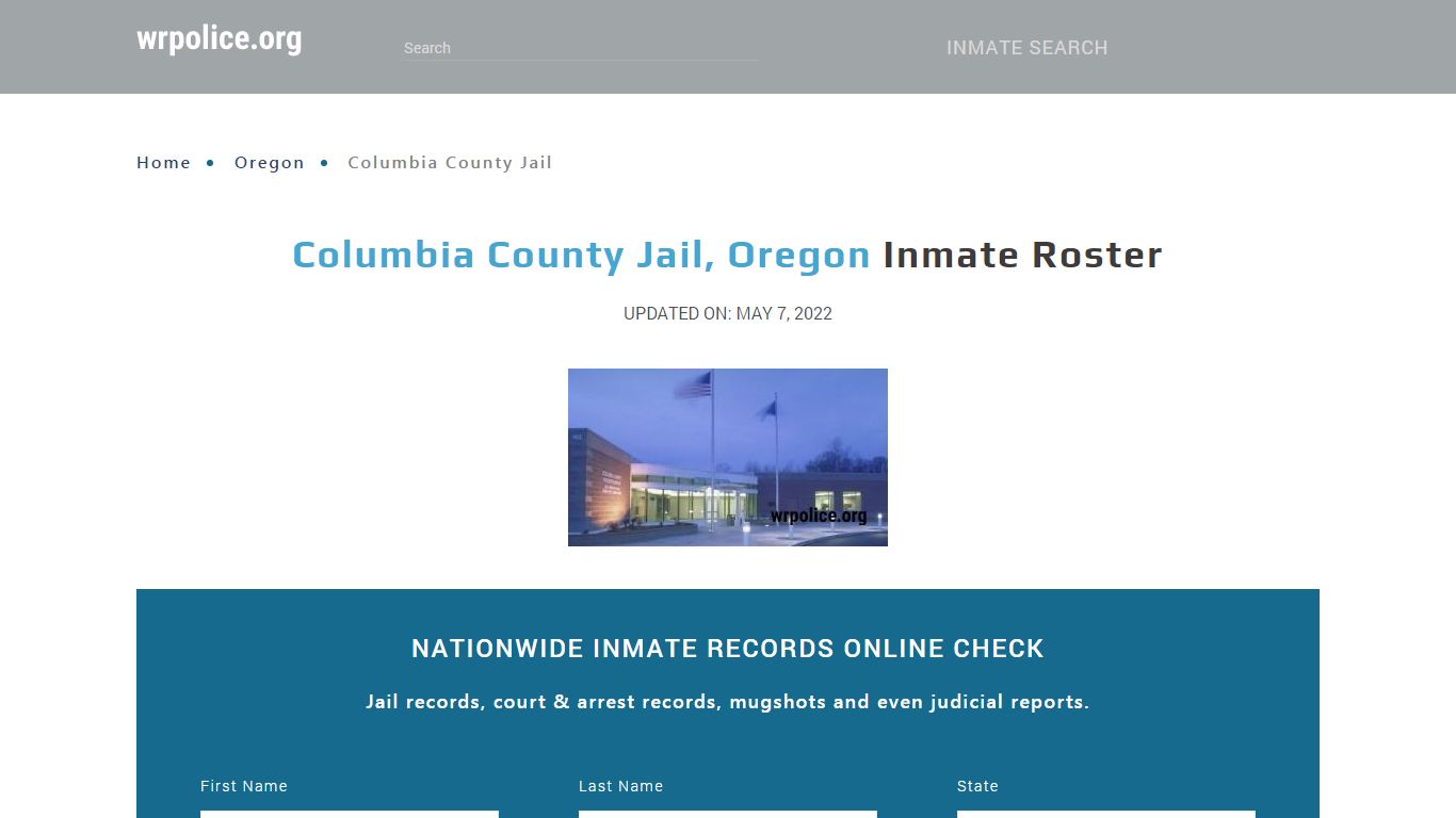 Columbia County Jail, Oregon - Inmate Locator